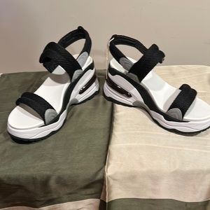 Ash Black & White Wedge Sandal